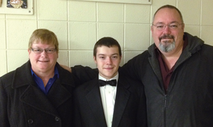 Mary Jo and Larry Harris at their son Adam's winter band concert